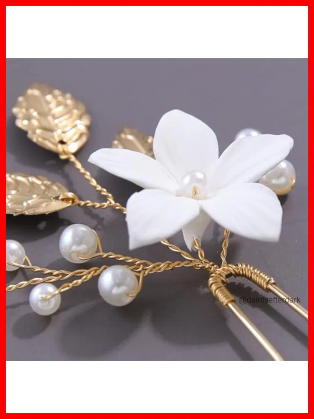 Handmade Pearl Hair Pins 9Pcs White Flower Bridal Clips for Women Wedding